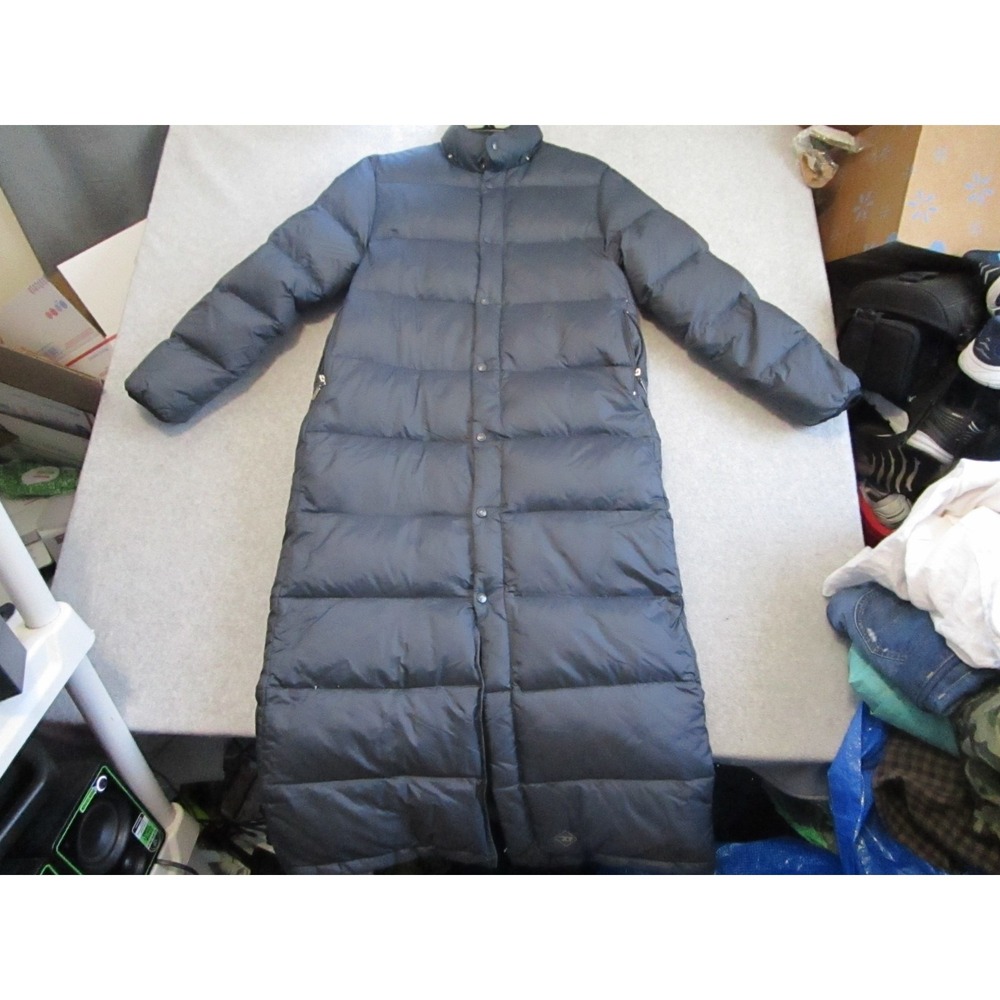 Diesel Puffer Jacket Womens Medium Navy Blue Long Down Filled Coat Made In Italy